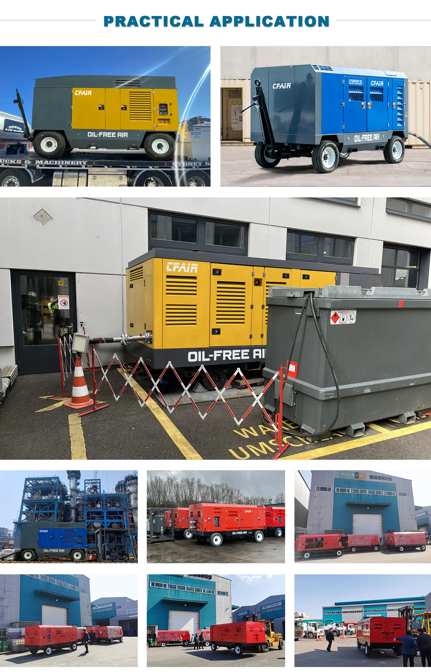 Mobile Engine Driven Oil Free Air Compressor 1600 CFM